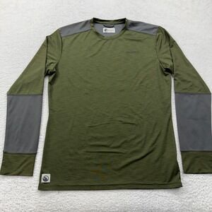 MuskOx Men's Long Sleeve Performance Shirt Olive Green Gray Size Medium Outdoor